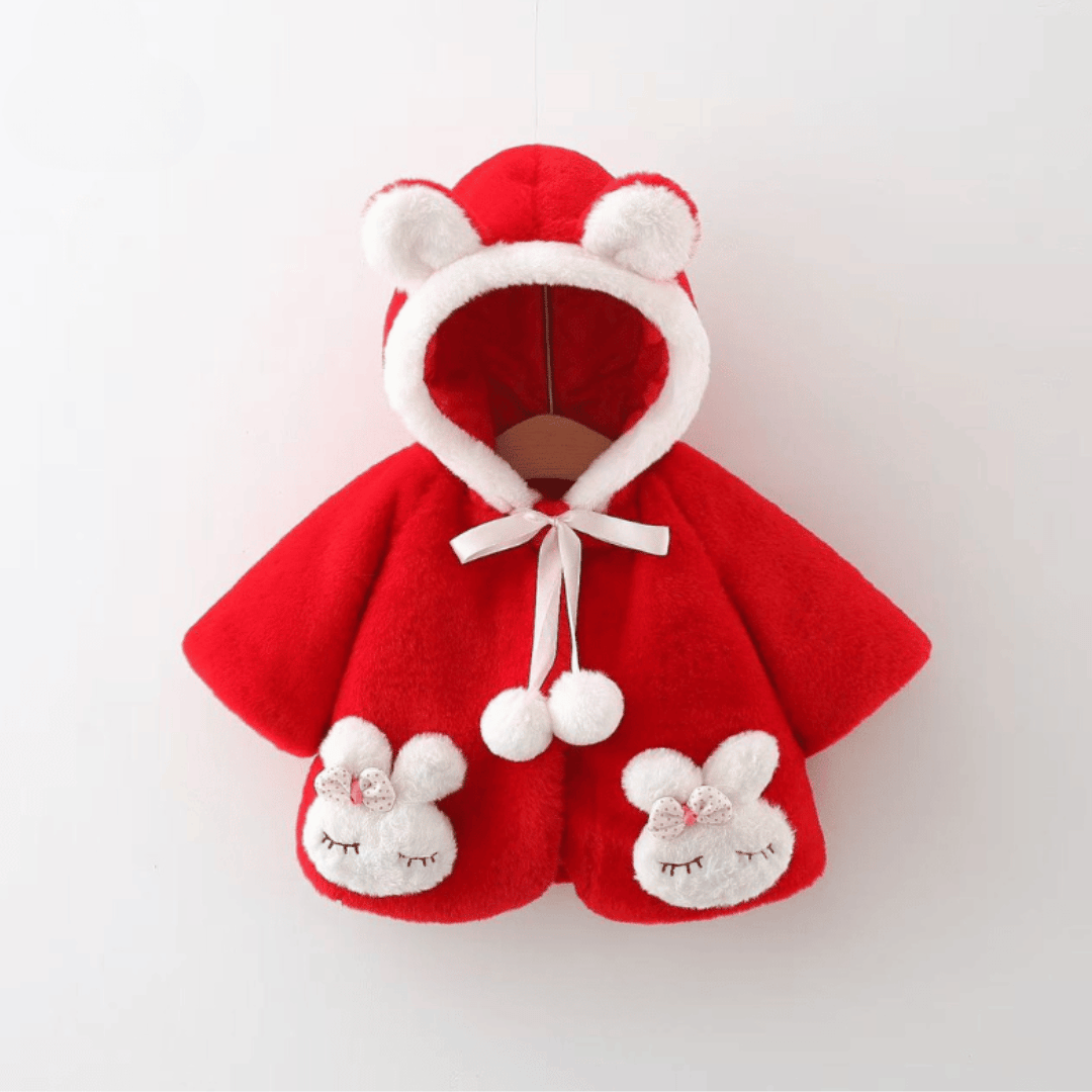 Bunny Ear Hooded Fur Coat