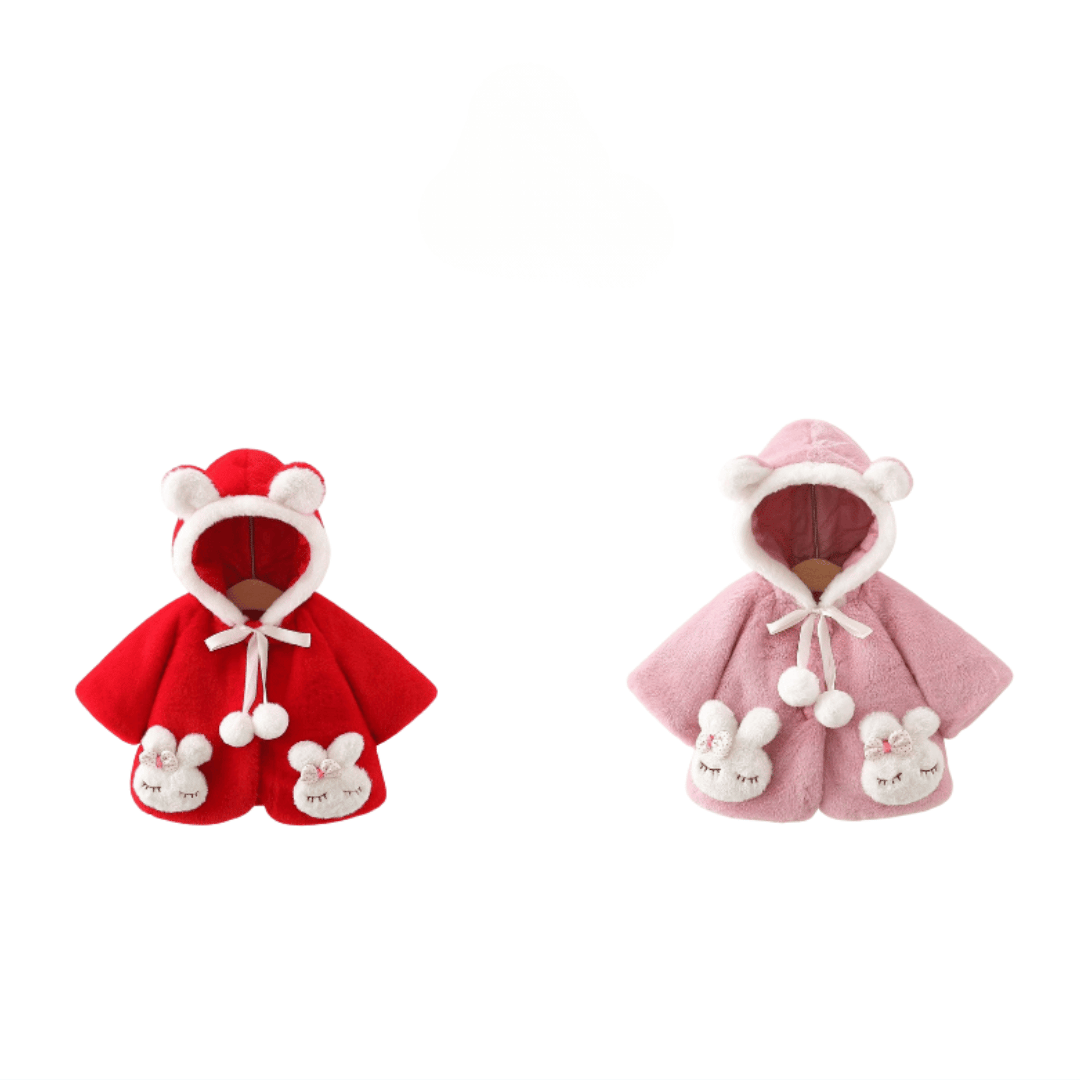 Bunny Ear Hooded Fur Coat