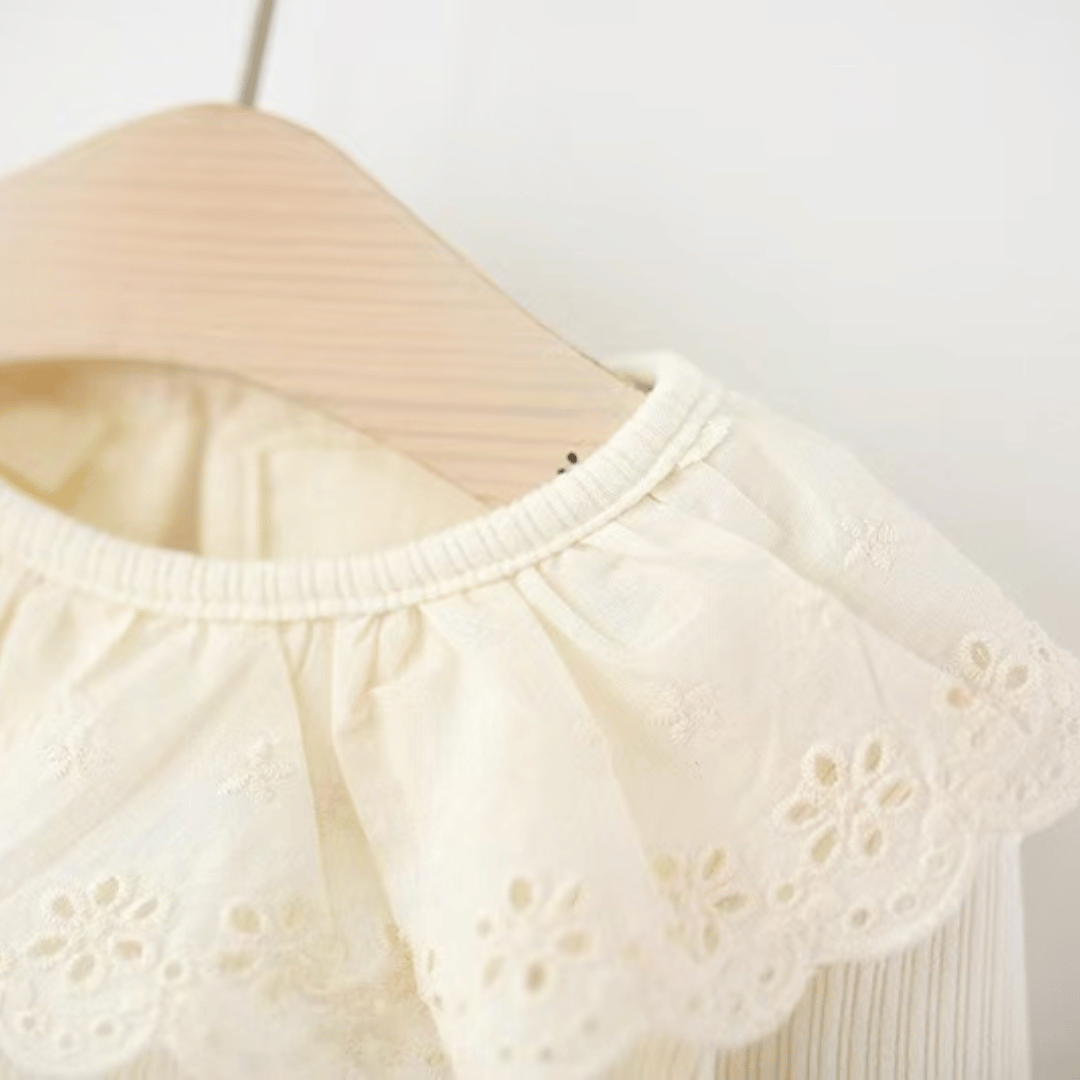 Polka Dot Cat Kitty Lace Collar Dress Set