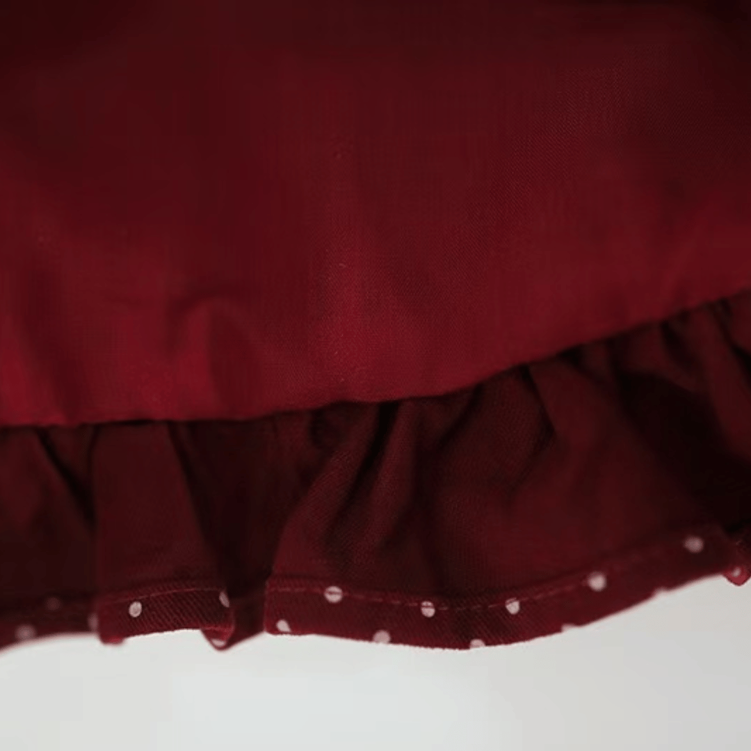 Polka Dot Cat Kitty Lace Collar Dress Set