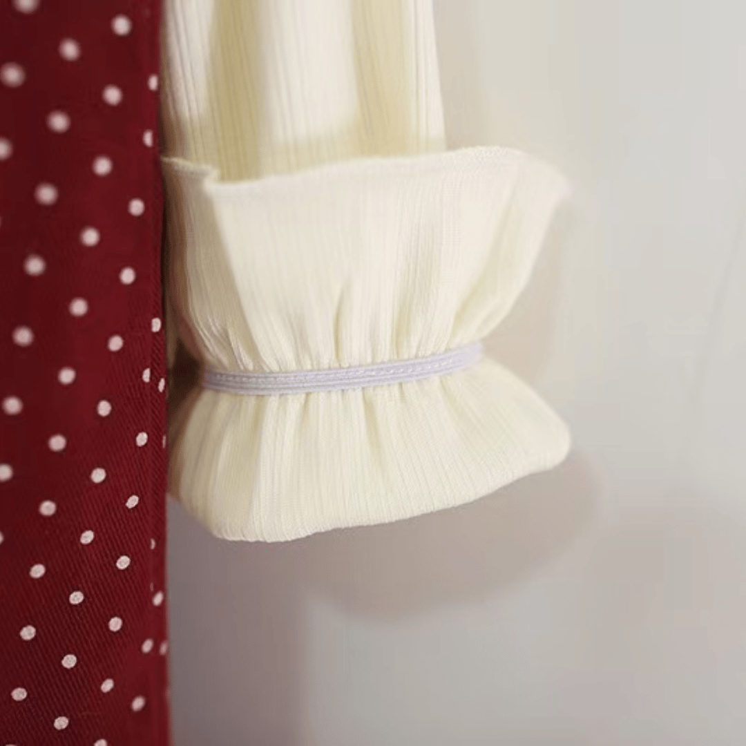 Polka Dot Cat Kitty Lace Collar Dress Set