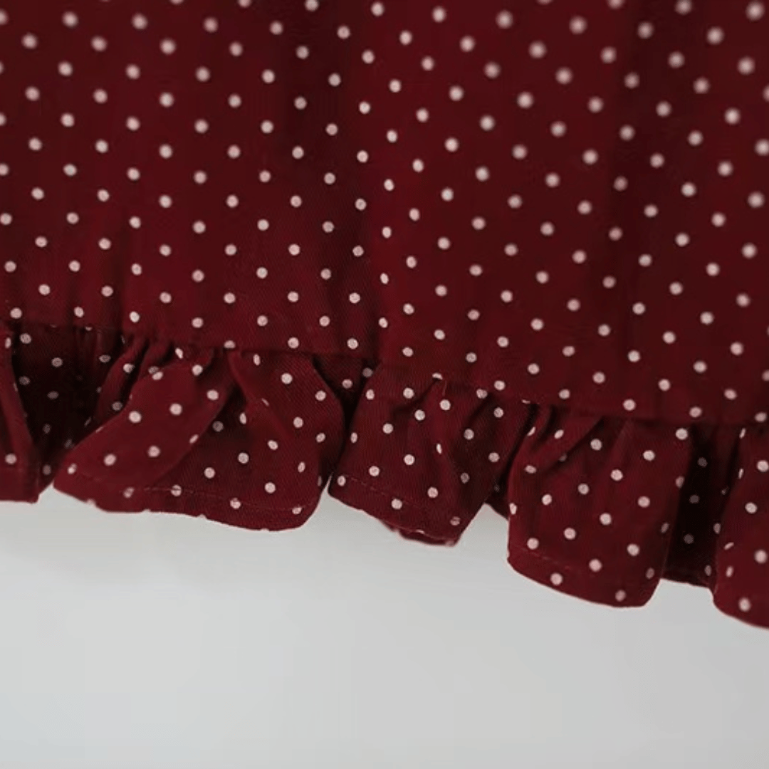 Polka Dot Cat Kitty Lace Collar Dress Set