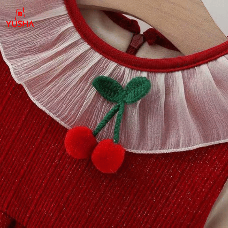 Cherry Lace Winter Princess Dress