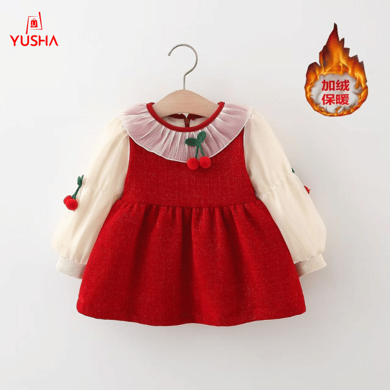 Cherry Lace Winter Princess Dress