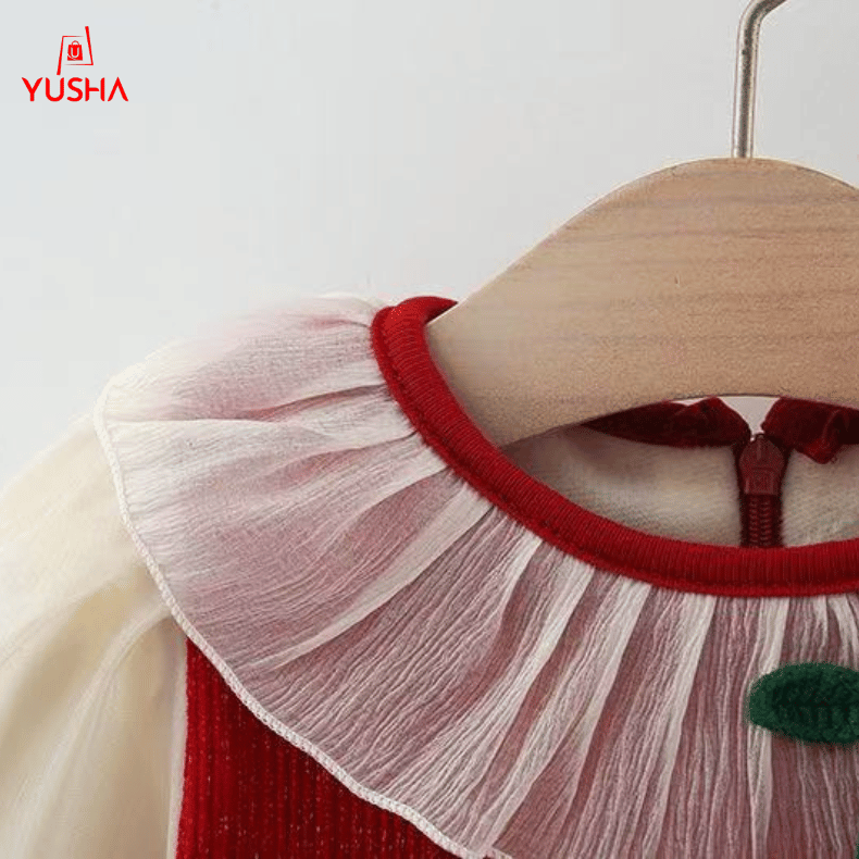 Cherry Lace Winter Princess Dress