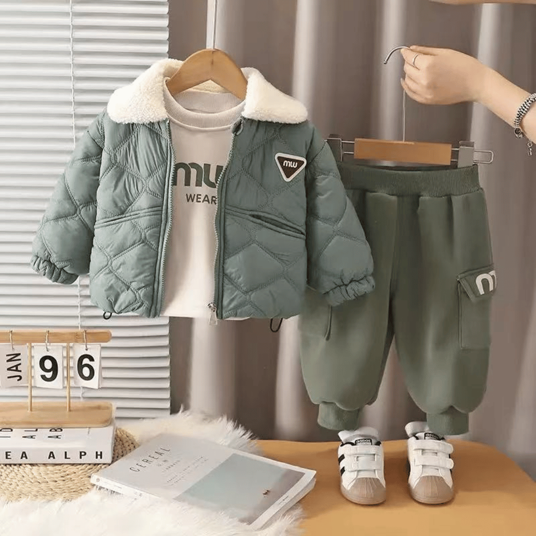 Korean Quilted Winter Jacket Set