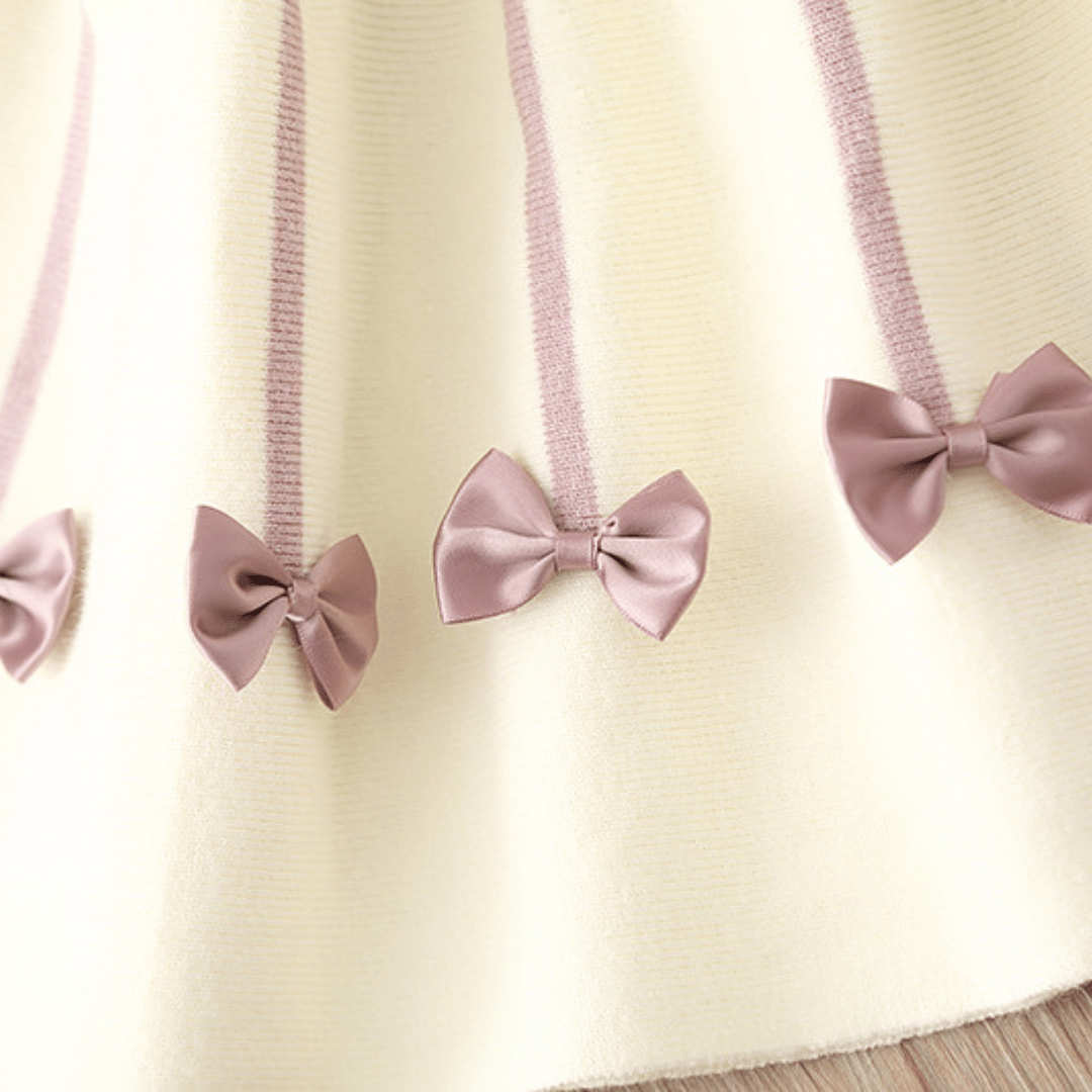 Princess Knitted Bow Winter Dress