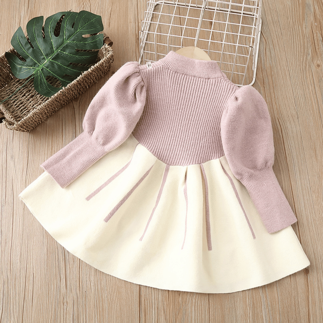 Princess Knitted Bow Winter Dress