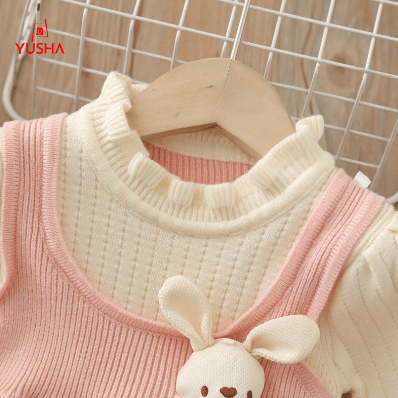 Princess Bunny Pocket Woolen Winter Dress