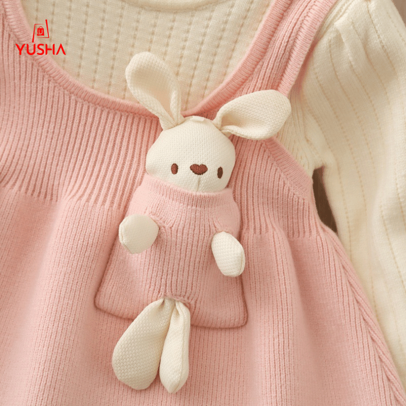 Princess Bunny Pocket Woolen Winter Dress