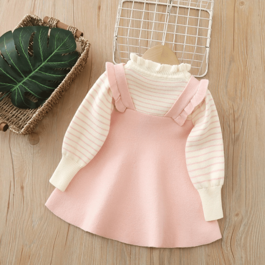 Princess Bunny Brooch Knit Winter Dress