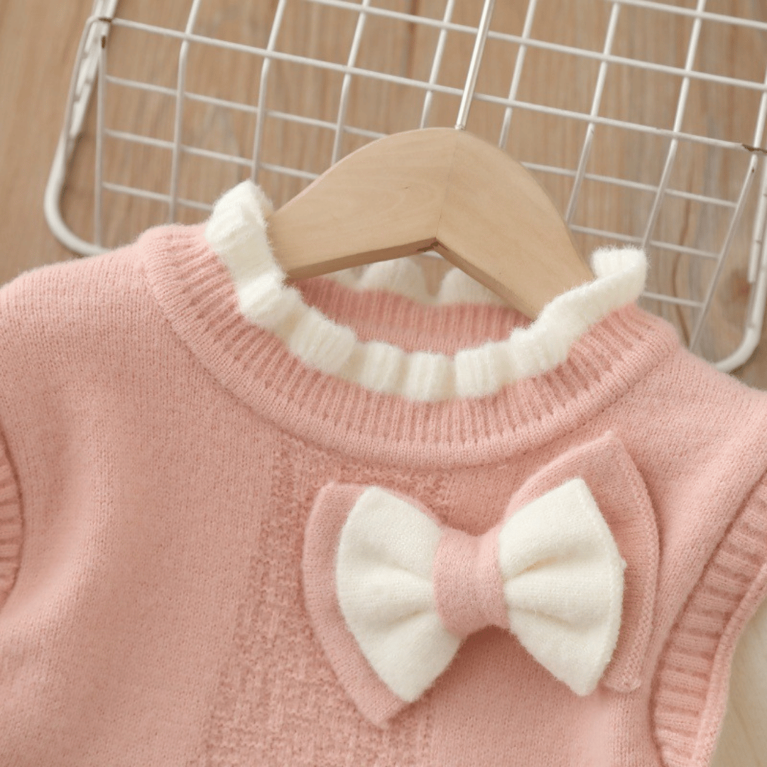 Princess Woolen Bow Fluffy Winter Dress