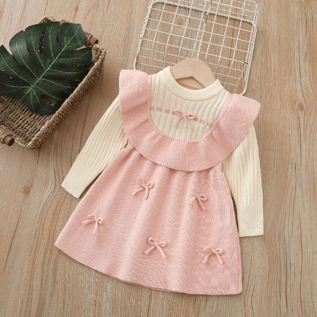 Princess Bow Knit Winter Dress