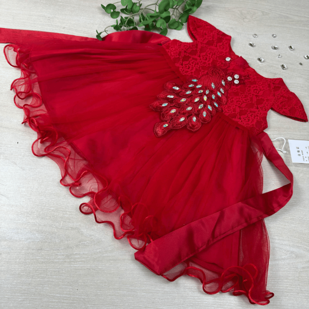 Sparkling Peacock Princess Party Dress