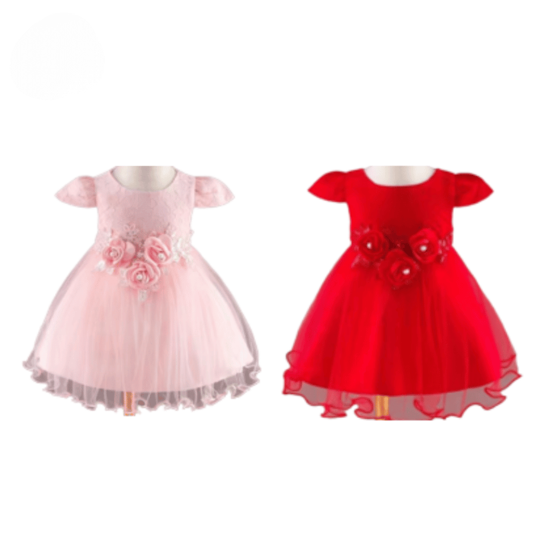 Rose Floral Lace Princess Party Dress