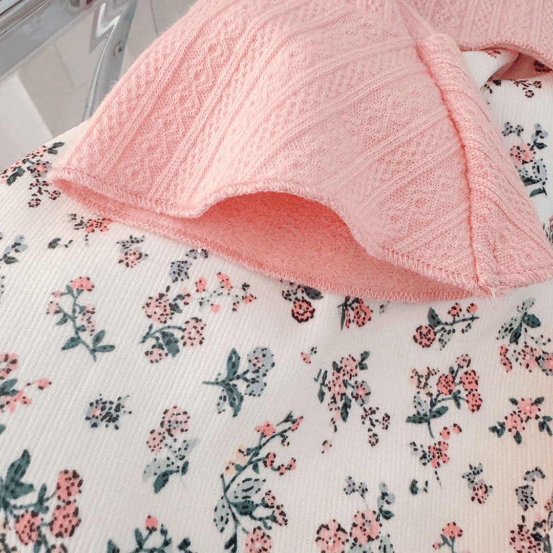 Stylish Floral Cardigan Princess Dress