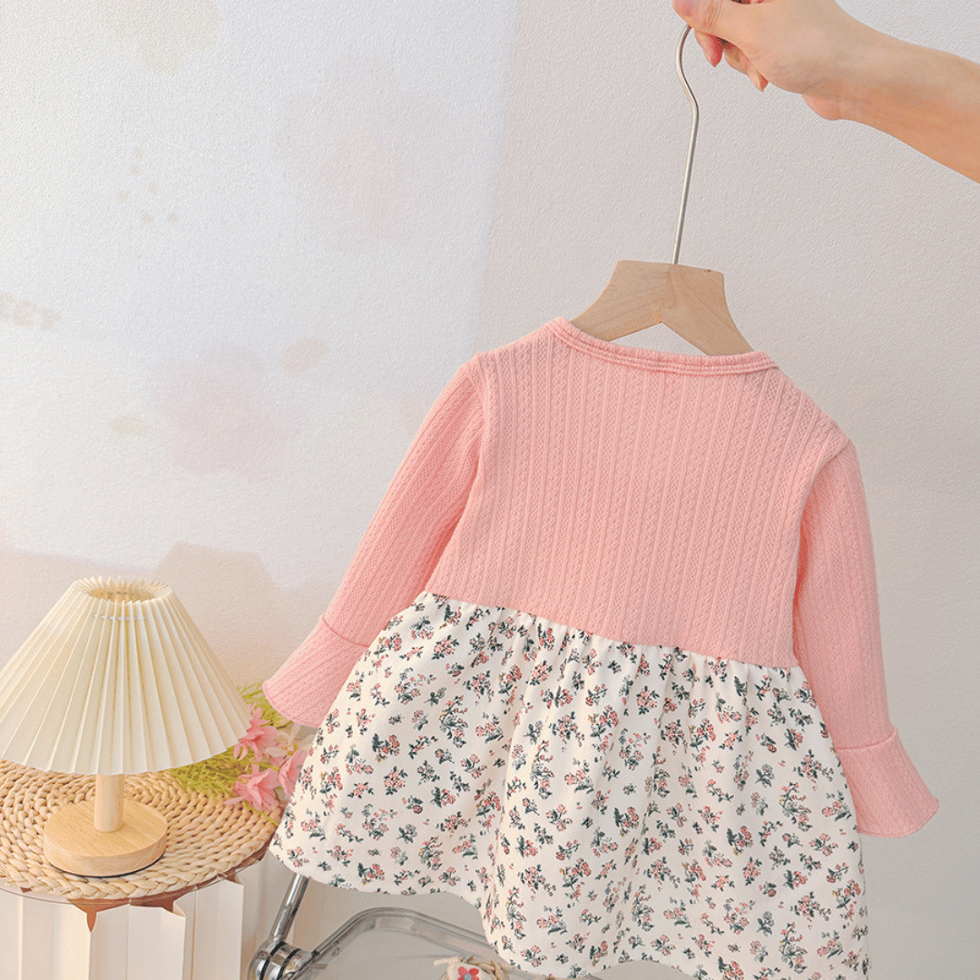 Stylish Floral Cardigan Princess Dress