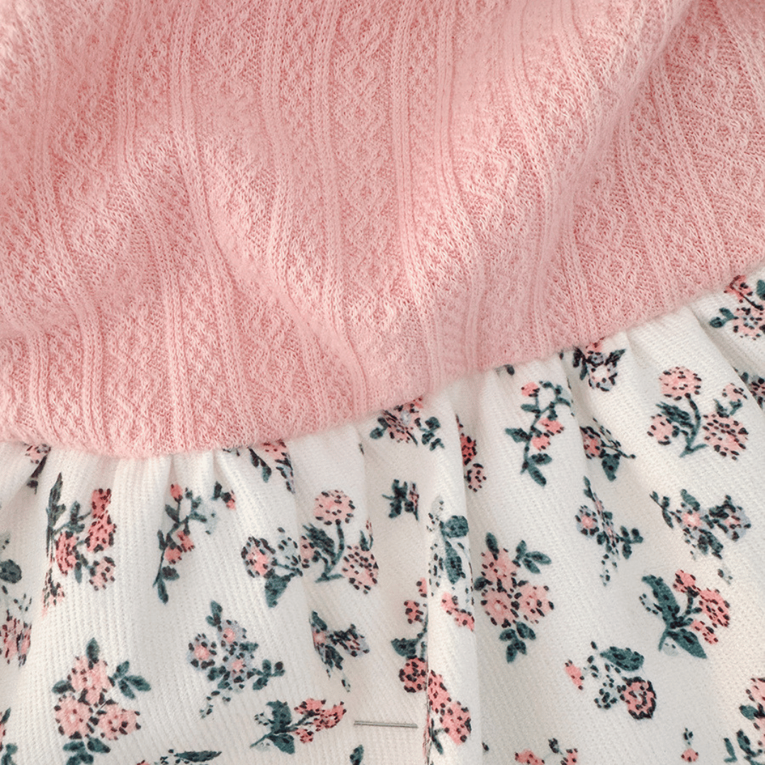 Stylish Floral Cardigan Princess Dress