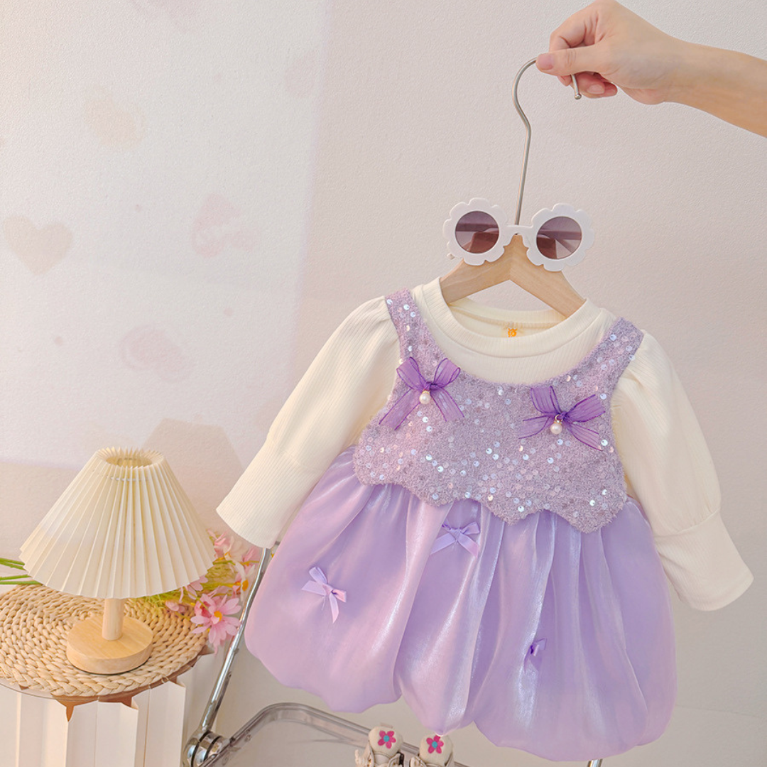 Sequin Bloom Princess Party Dress