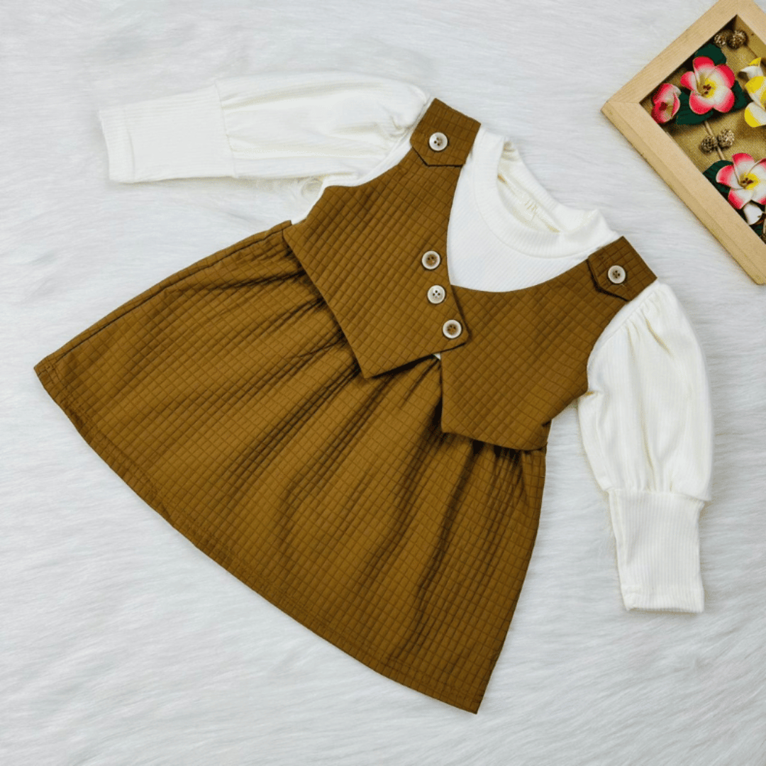 Long Sleeve Faux Layered Princess Dress