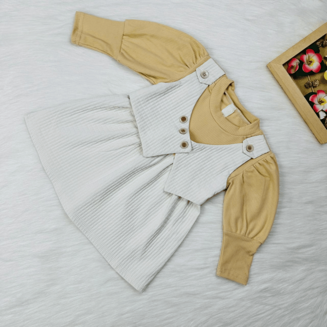 Long Sleeve Faux Layered Princess Dress