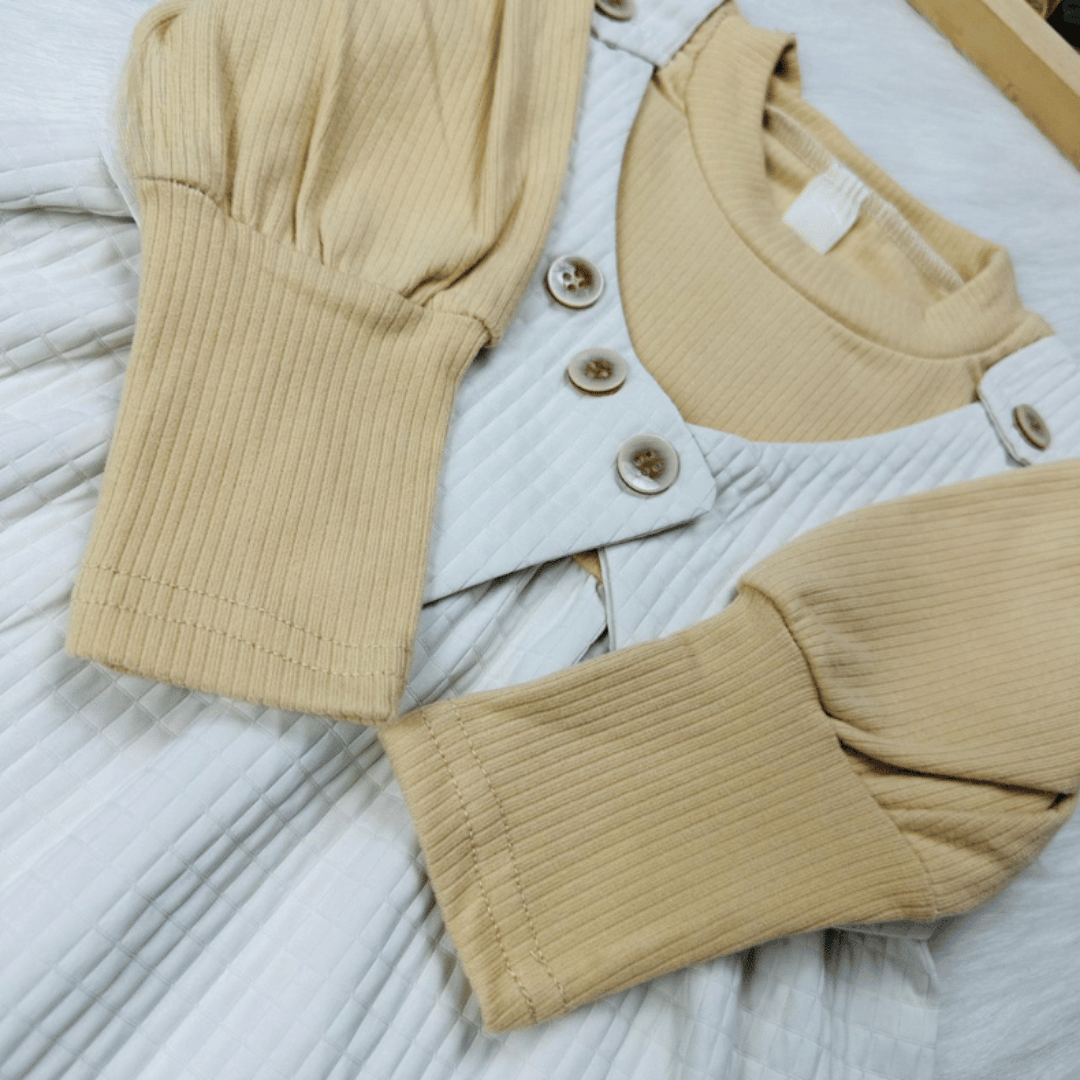 Long Sleeve Faux Layered Princess Dress