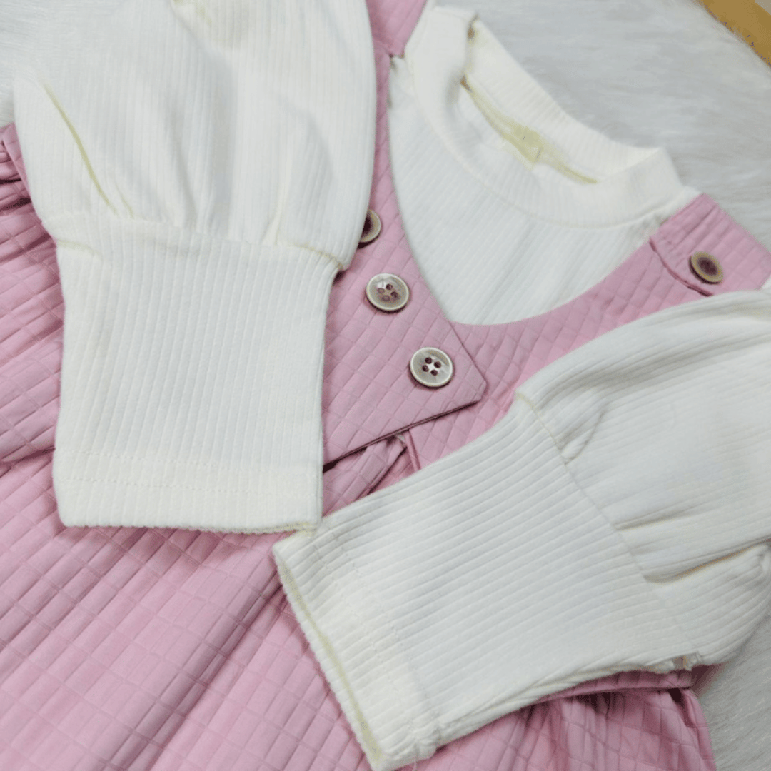 Long Sleeve Faux Layered Princess Dress