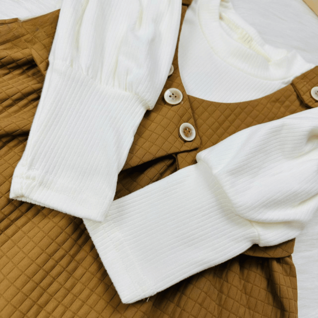 Long Sleeve Faux Layered Princess Dress