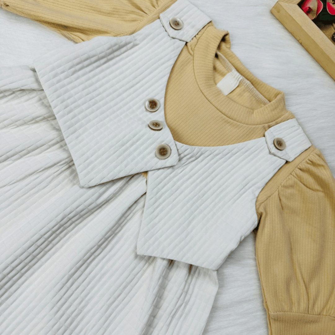 Long Sleeve Faux Layered Princess Dress