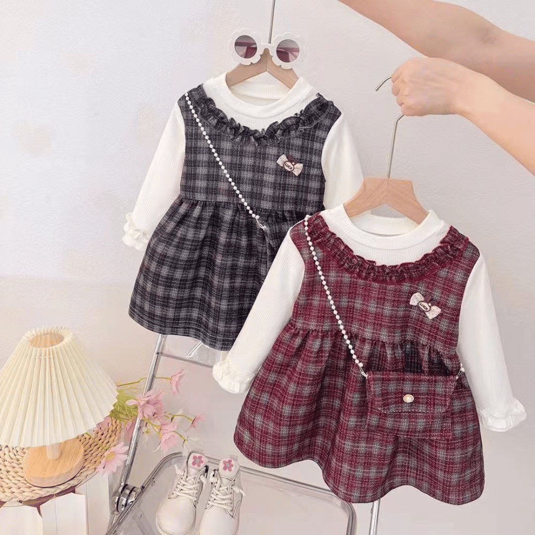 Puffy Sleeve Bow Dress