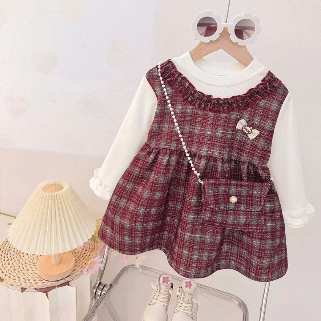 Puffy Sleeve Bow Dress