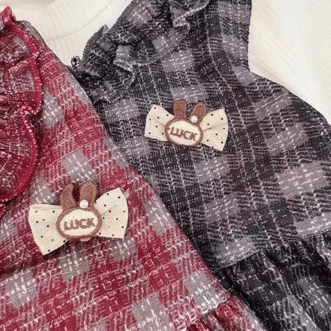 Puffy Sleeve Bow Dress