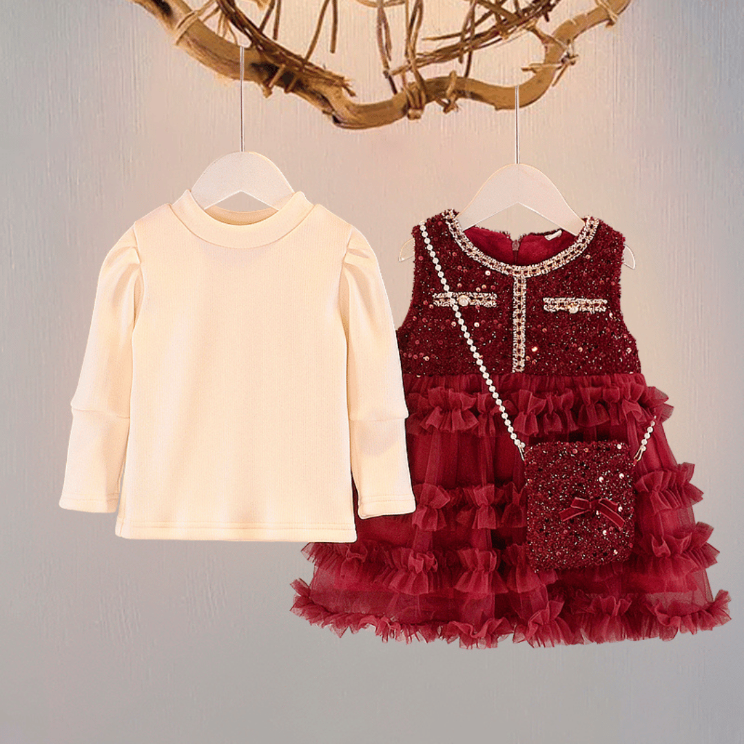 Luxury Sequin Princess Dress 2-Piece Set