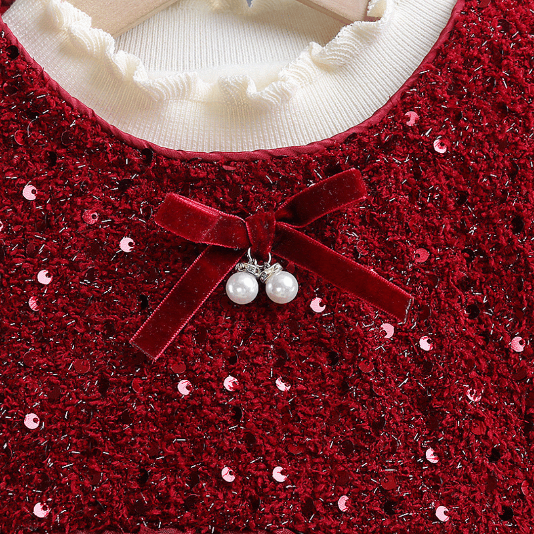 Luxury Rose Sequin Princess Dress 2-Piece Set