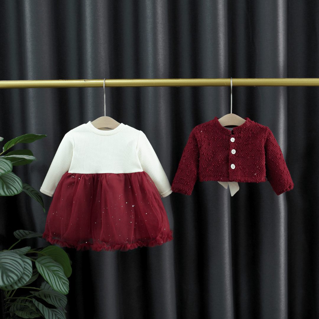 Luxury Maroon Bow Princess 2-Piece Set