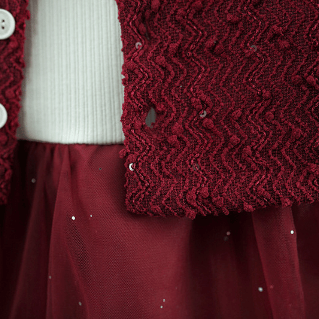 Luxury Maroon Bow Princess 2-Piece Set