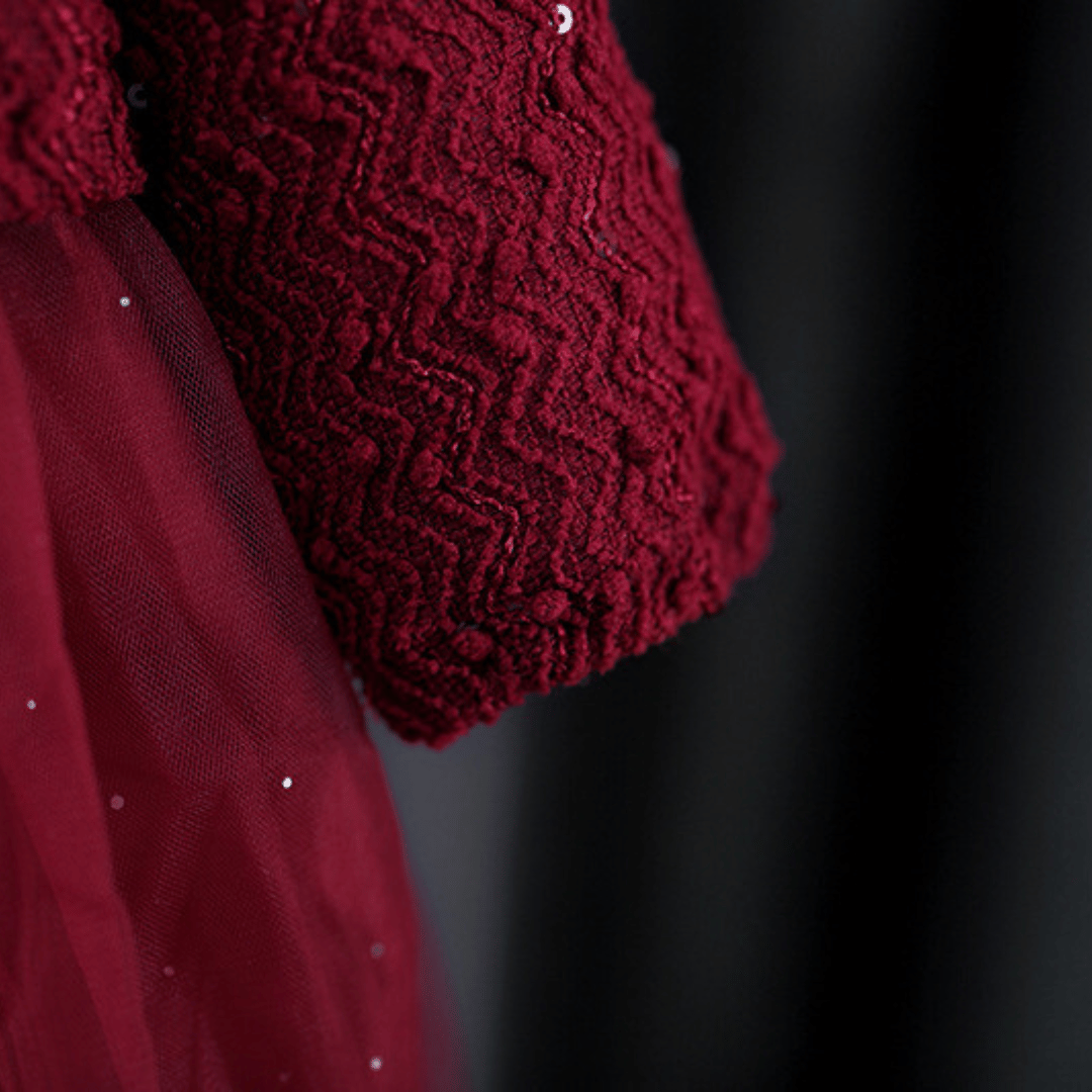 Luxury Maroon Bow Princess 2-Piece Set