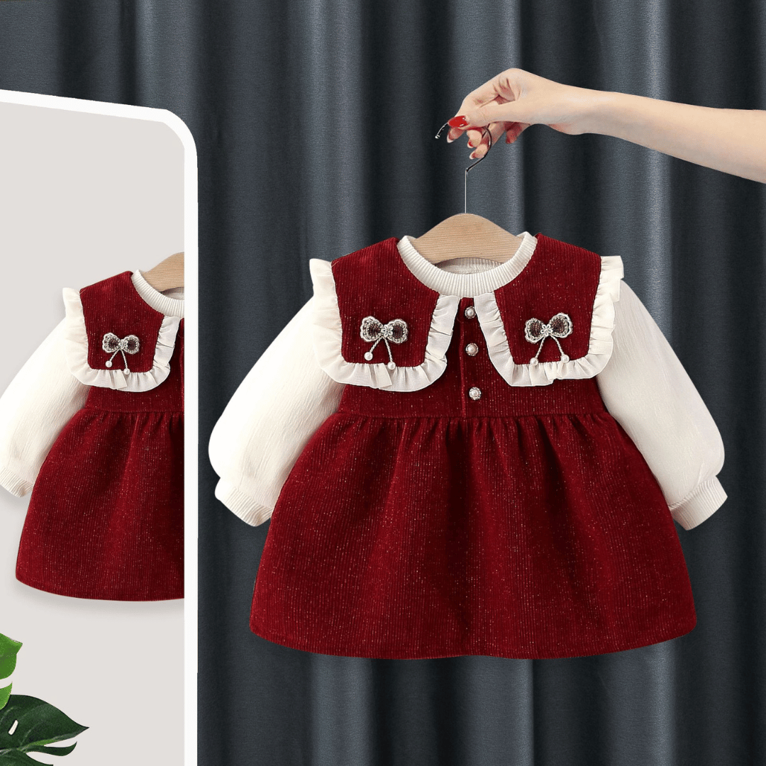 Royal Maroon Bow Princess Dress