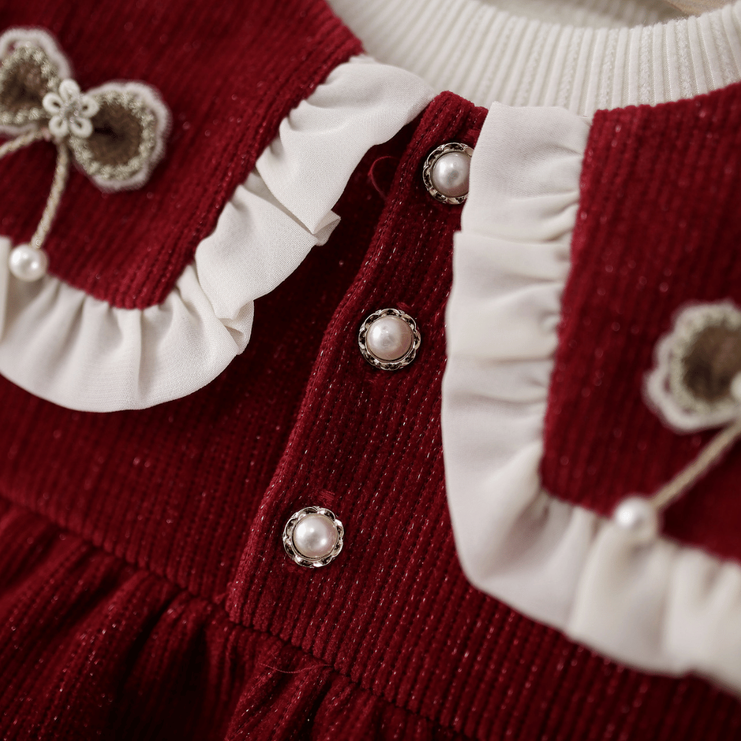 Royal Maroon Bow Princess Dress