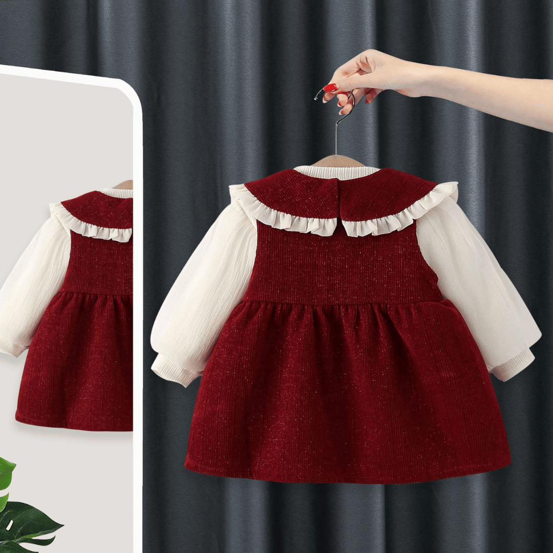 Royal Maroon Bow Princess Dress