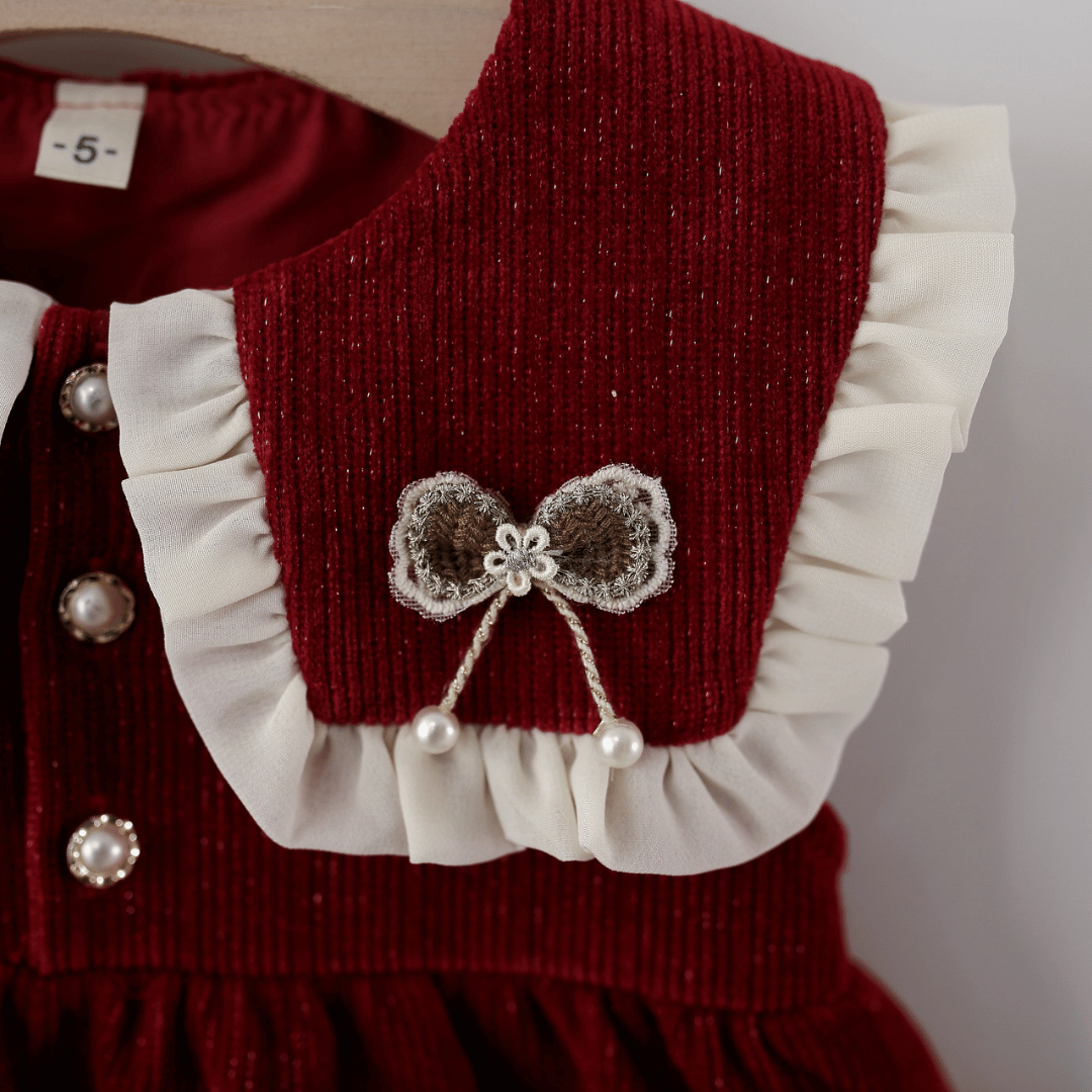 Royal Maroon Bow Princess Dress