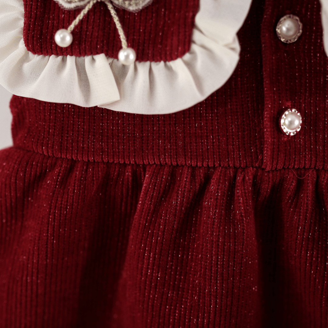 Royal Maroon Bow Princess Dress