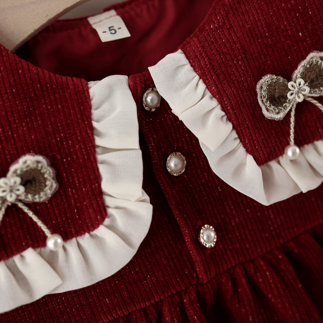 Royal Maroon Bow Princess Dress