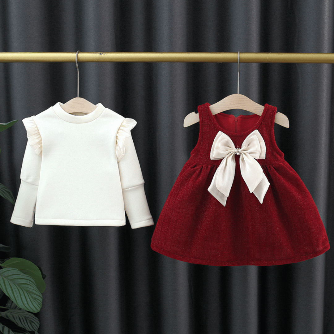 Fleece-Lined Bow Princess 2-Piece Set