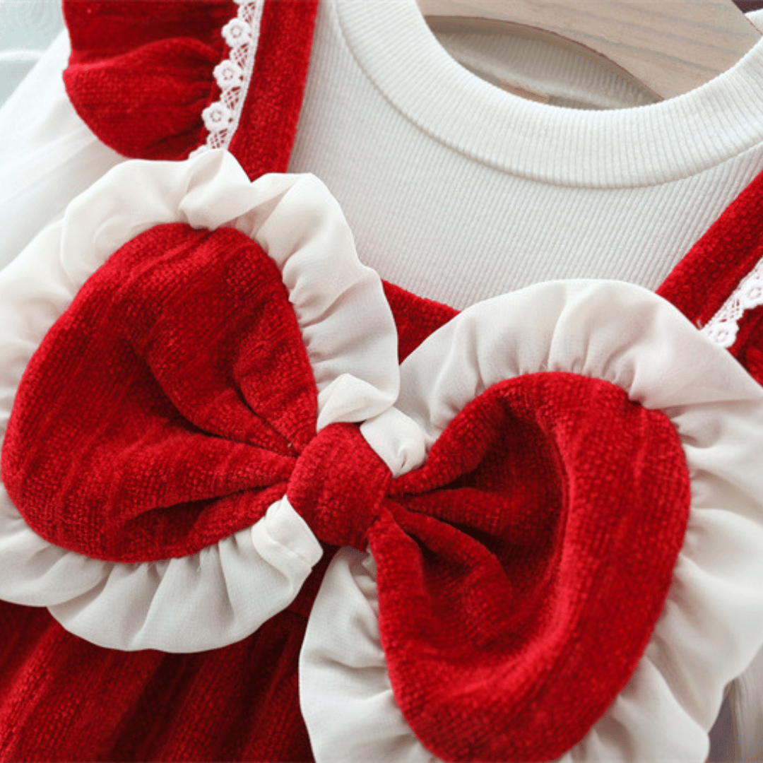 Red Bow White Princess 2-Piece Set
