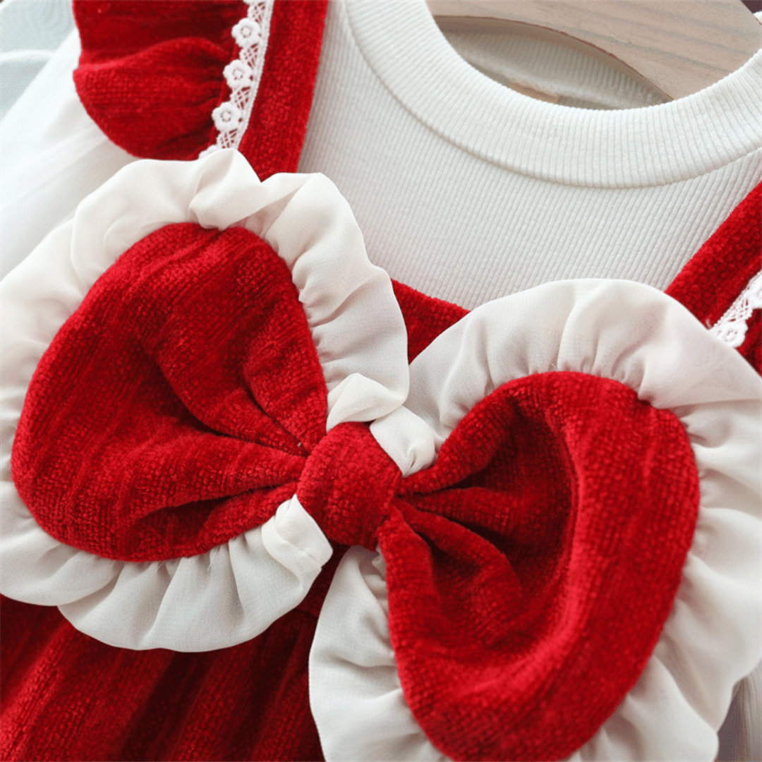 Red Bow White Princess 2-Piece Set