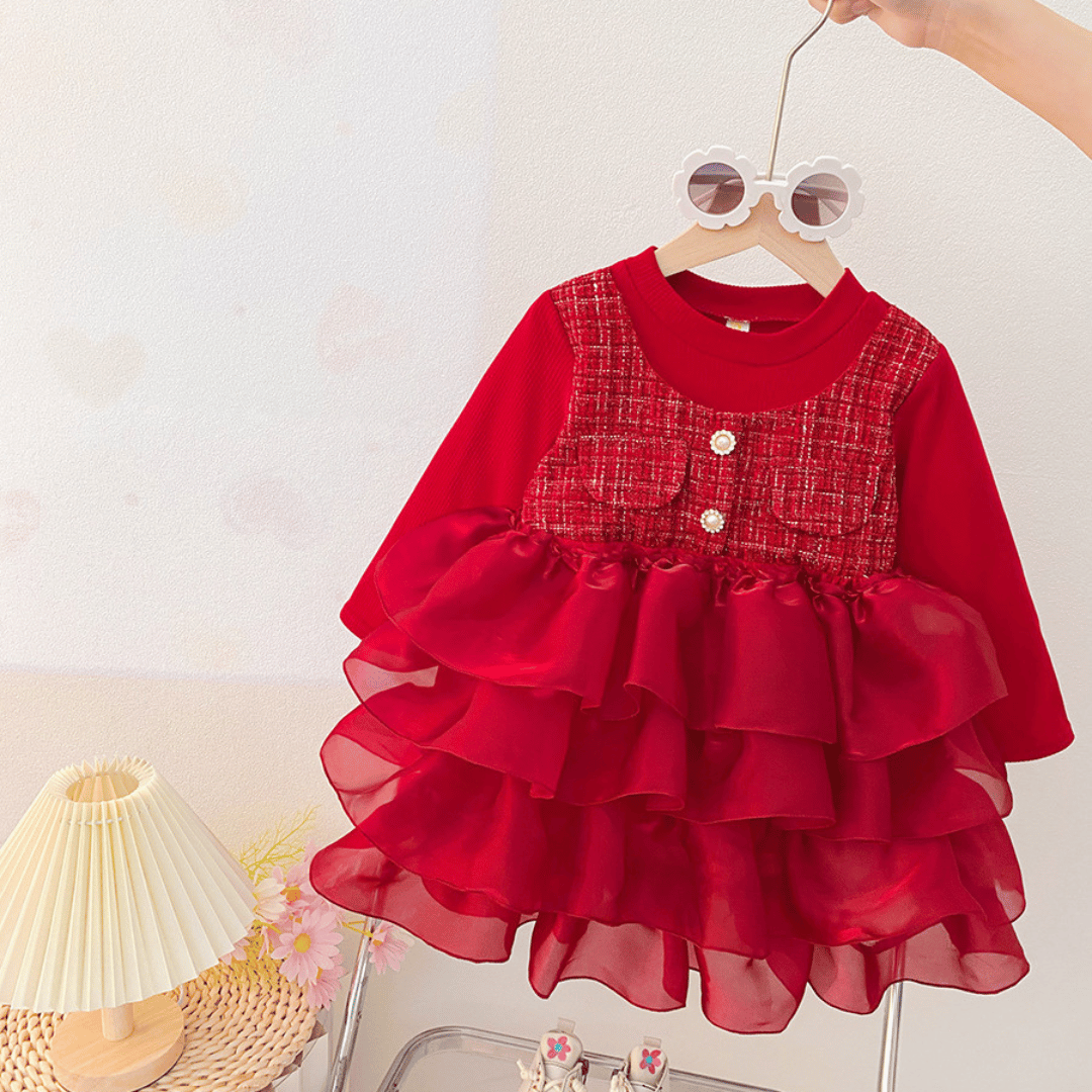 Tweed Tulle Princess Party Dress