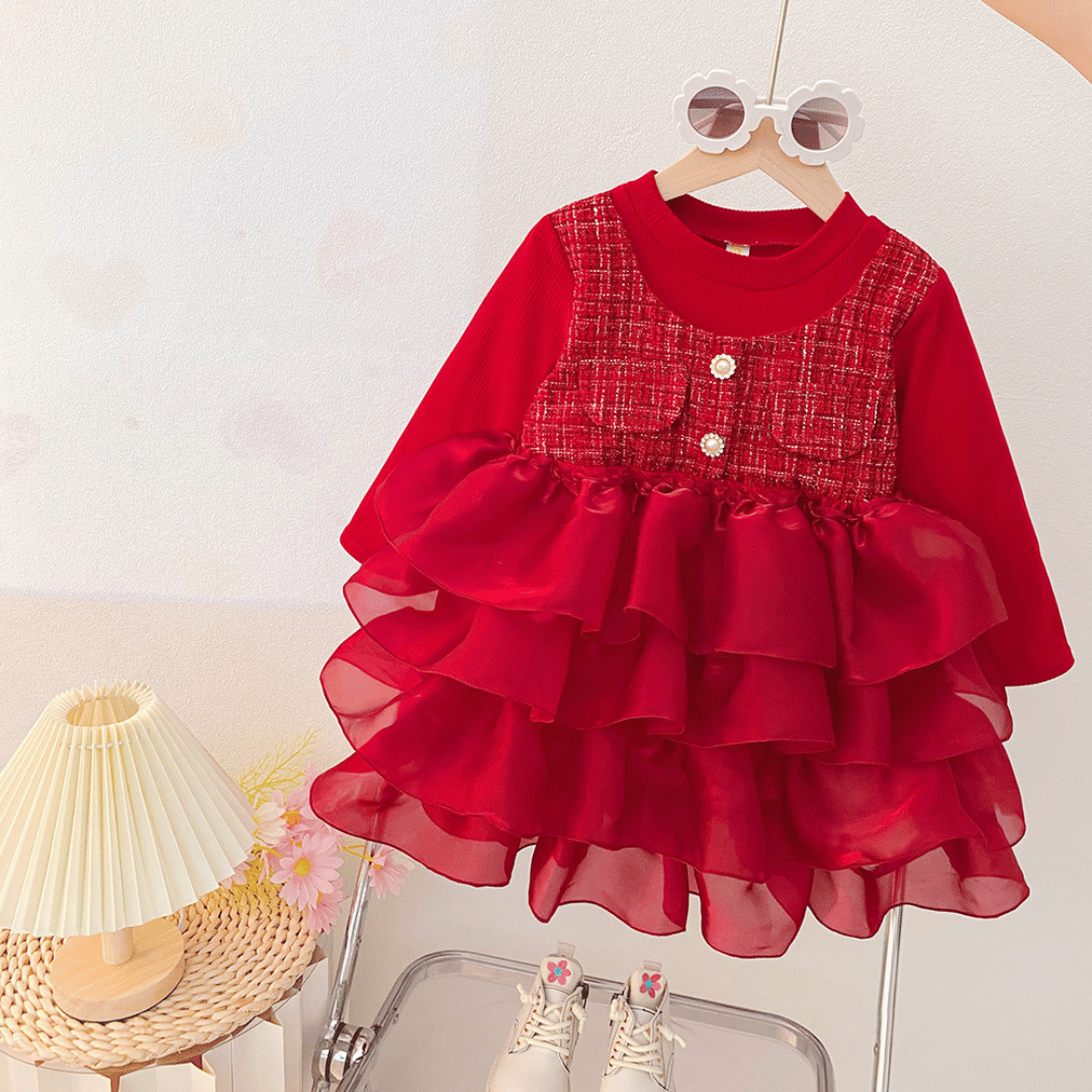 Tweed Tulle Princess Party Dress