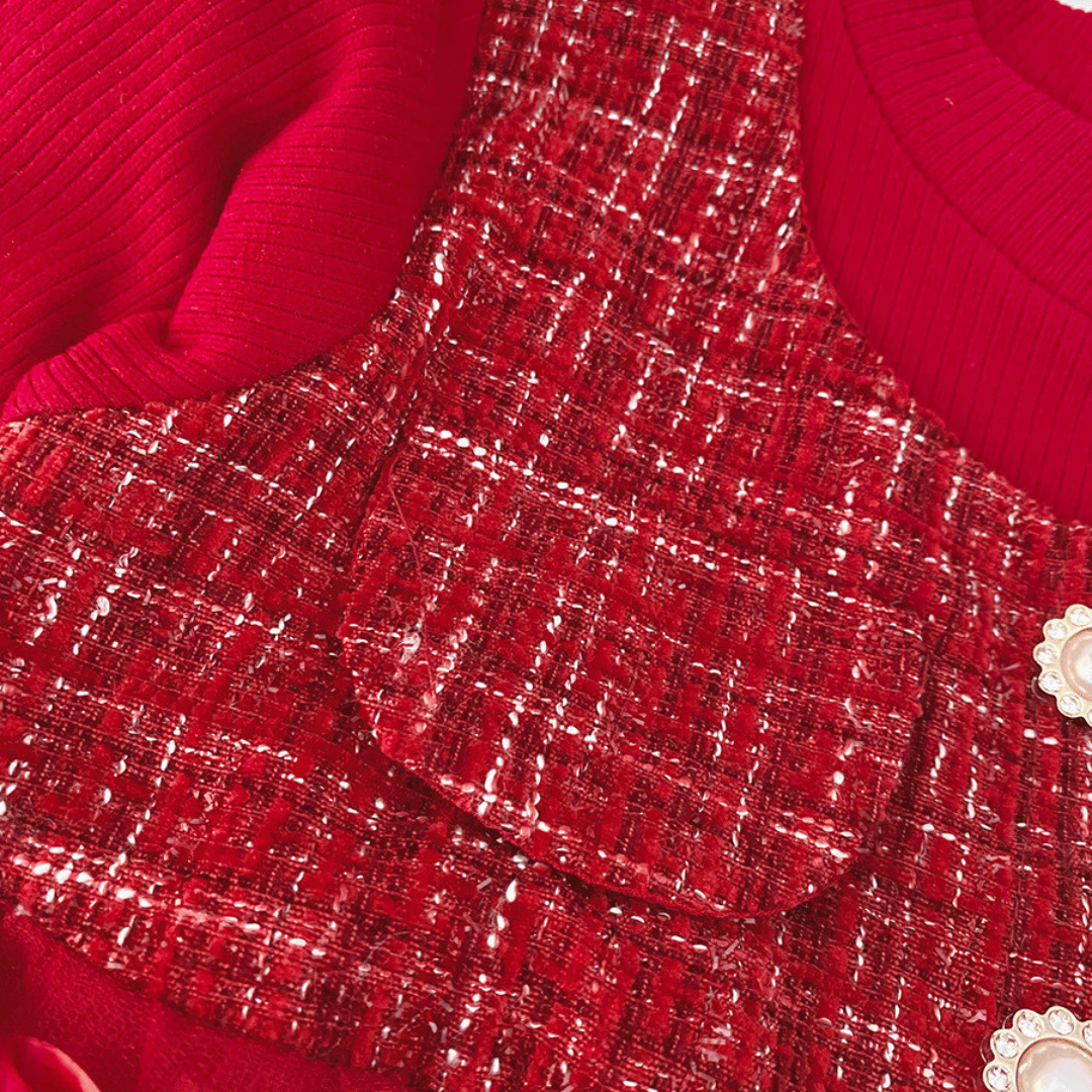 Tweed Tulle Princess Party Dress