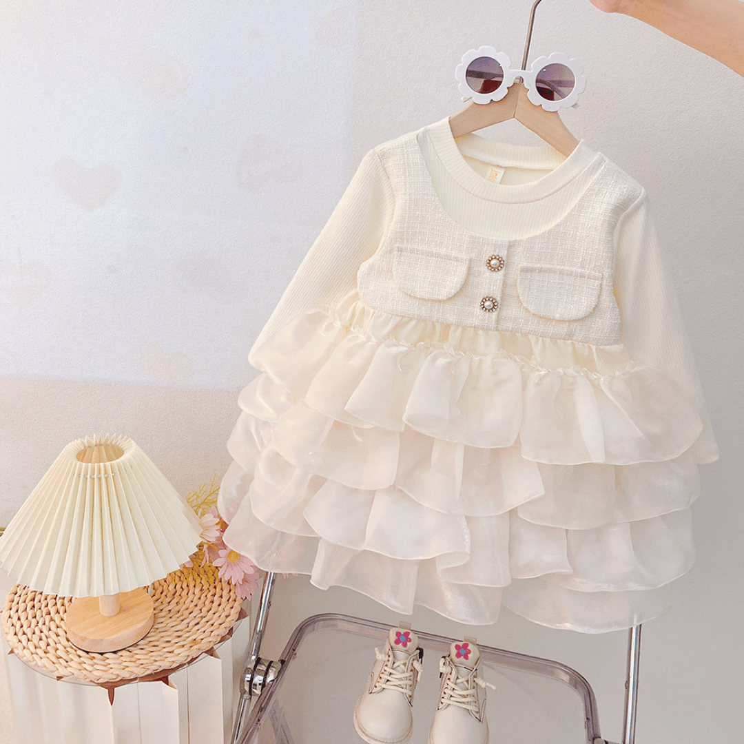 Tweed Tulle Princess Party Dress